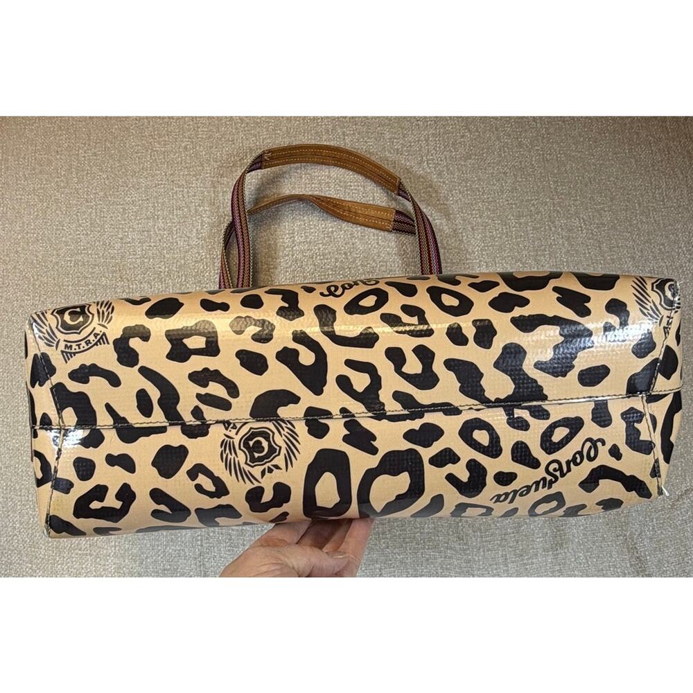 Consuela Women's Brown Bam Bam East West Tote Bag Leather Trim Designer Purse - Picture 9 of 16